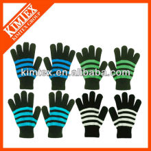 2014 Newest fashion knit custom acrylic magic striped gloves